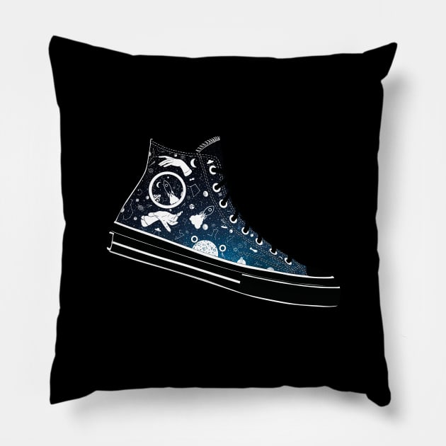 Space Converse Illustration blue Pillow by MickeyEdwards