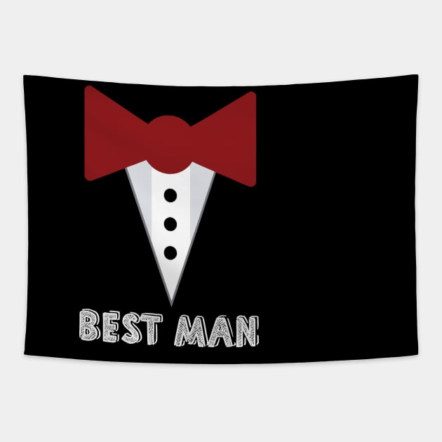 Best man wedding party t shirt mock tuxedo Tapestry by mazurprop