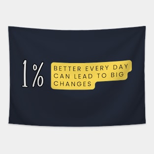 1% better every day can lead to big changes - motivational quotes Tapestry