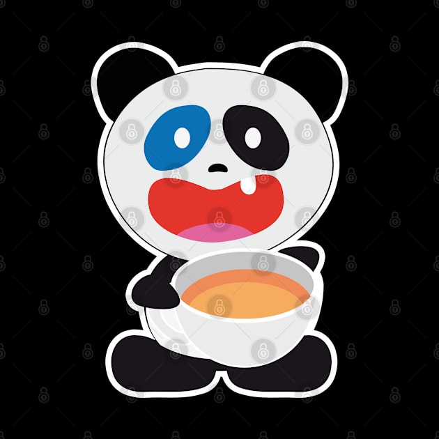 Panda Bear with Tea by HappyGiftArt