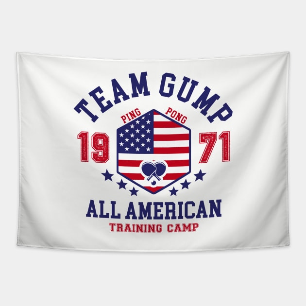 Team Gump All-American Ping Pong Tapestry by NotoriousMedia