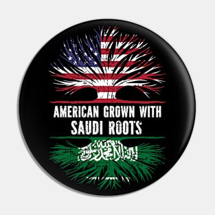 American Grown with Saudi Roots USA Flag Pin