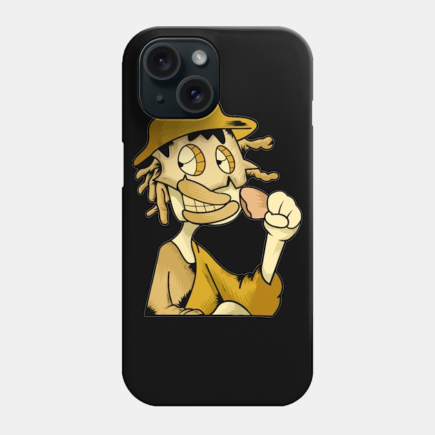 Dope hungry dude character eating illustration Phone Case by slluks_shop