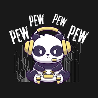 Gaming Panda Pew Pew Video Game Addict T-Shirt