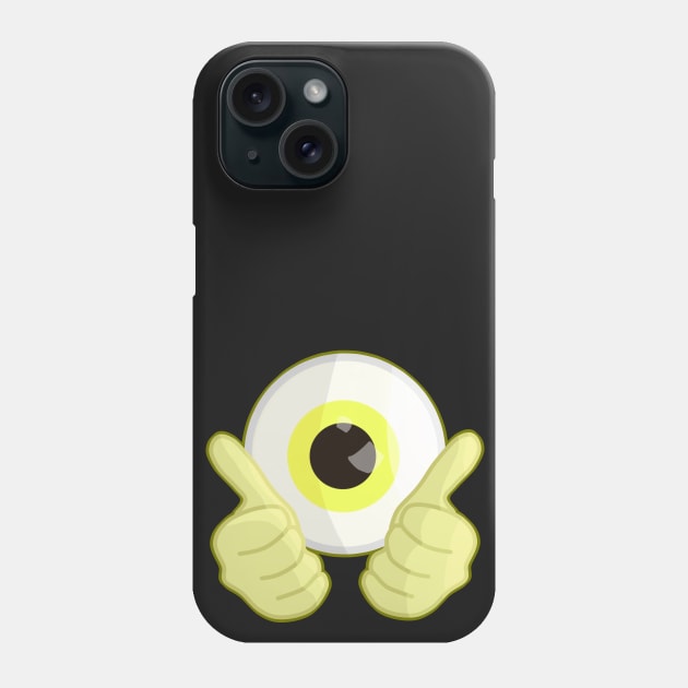 Thumbs up for eyes Yellow Phone Case by ComicSpider