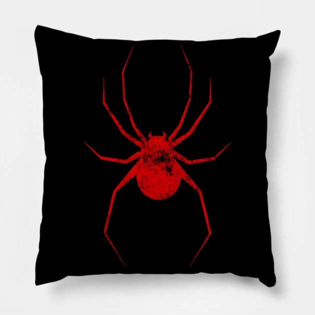 Red Red Spider Pillow by terrybain