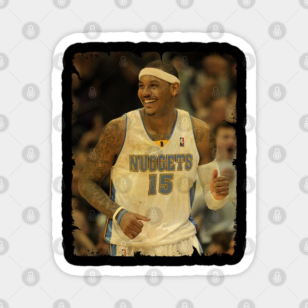 Carmelo Anthony - Vintage Design Of Basketball Magnet by JULIAN AKBAR PROJECT