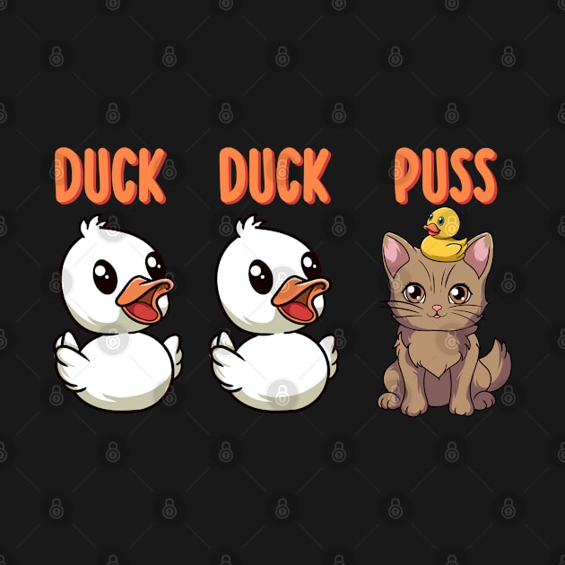 Funny Duck Cat Pun Meme Men Women Kids Funny Duck by KsuAnn