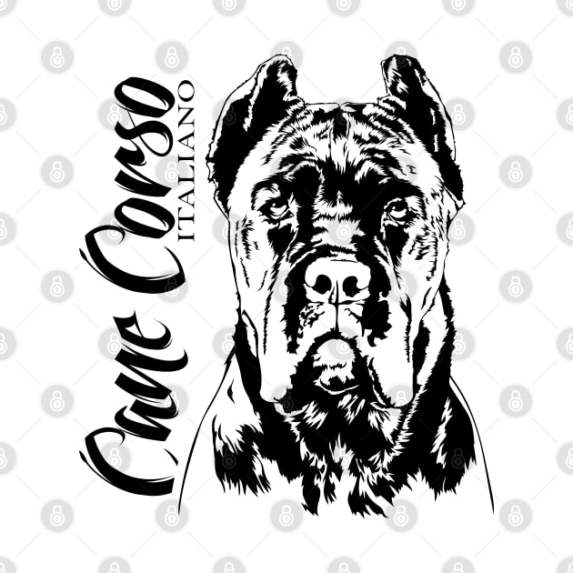 Cane Corso Italiano dog portrait dog mom by wilsigns