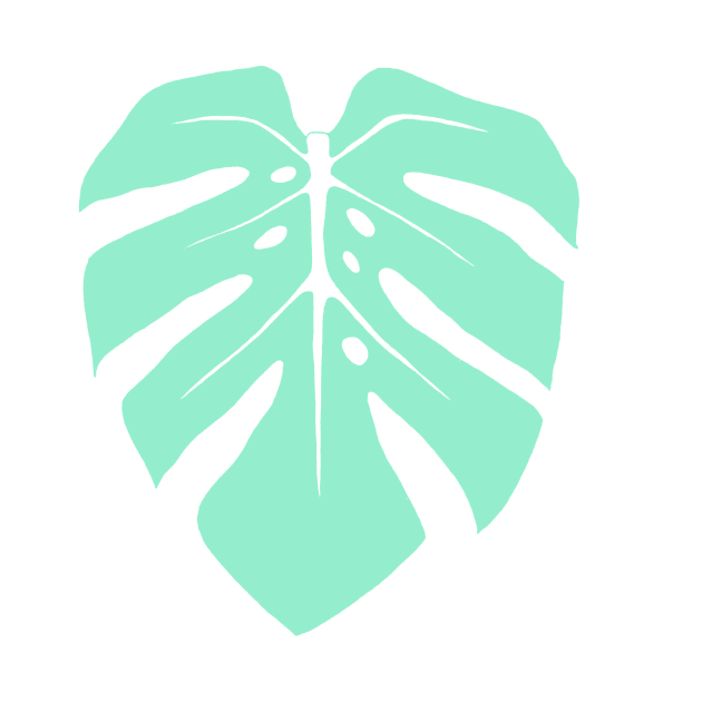 Pastel Mint Monstera Leaf by ally1021