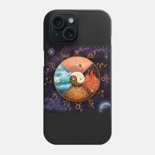 Sacred geometry - four elements of zodiac Phone Case