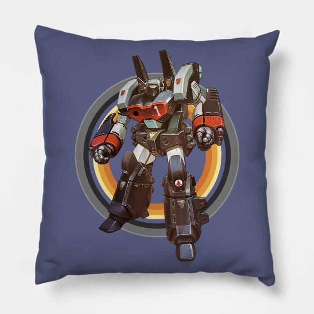 80s vintage mecha Pillow by Trazzo