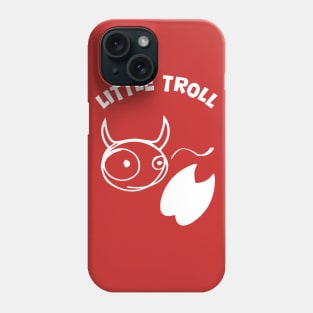 White Little Troll stamps and is flicking its tail Phone Case