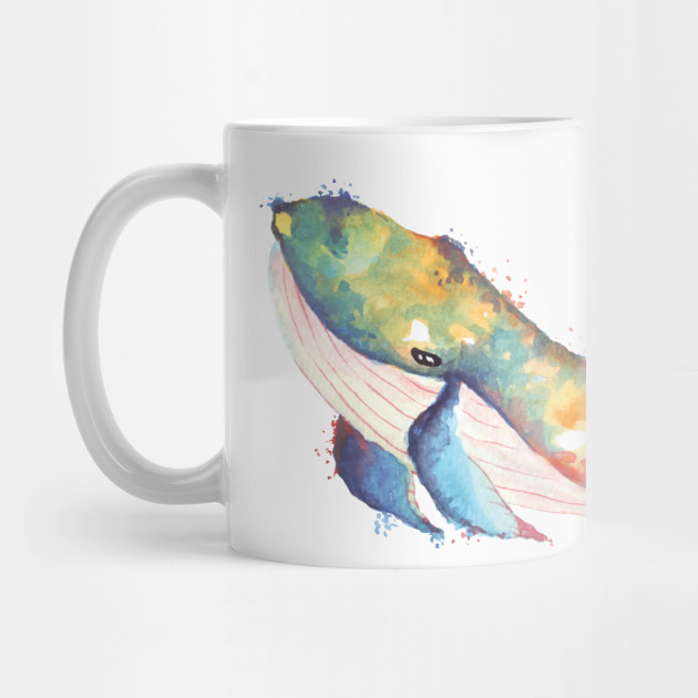 Whale Painted With Watercolor Whale Painting Watercolor Mug Teepublic