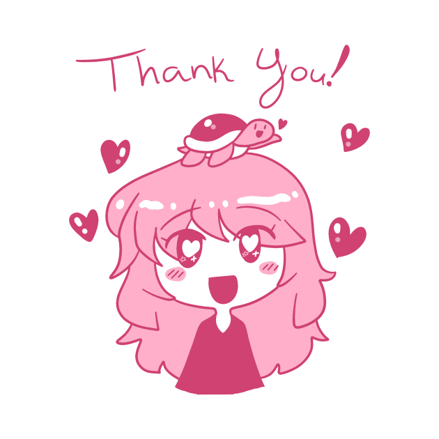 Thank You - Pink Turtle Girl by saradaboru