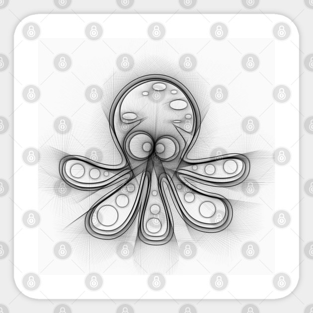 Line Drawing Octopus Octopus Sticker Teepublic