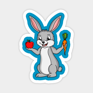 Cute bunny rabbit with vegetables cartoon Magnet