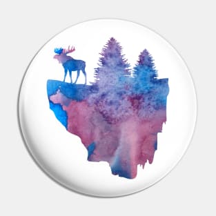 Floating island (moose) Pin