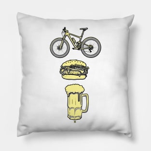 Bike, Burger & Beer Pillow