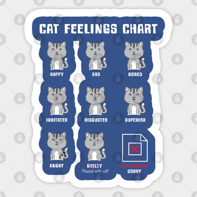 Cat Feelings Chart - Cat - Sticker by Sdefeny Chan | Printblur