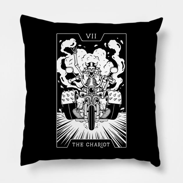 07. THE CHARIOT TAROT CARD T-SHIRT Pillow by wytchlab