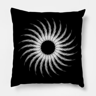 Spinning Knives White Pillow