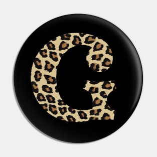 Letter G Leopard Cheetah Monogram Initial Pin