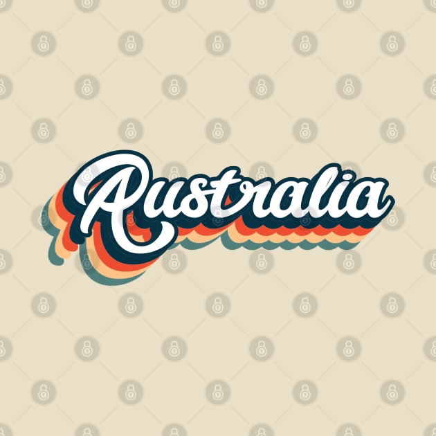 Australia Retro Vintage Sunset  Aesthetic Typography by Inspire Enclave