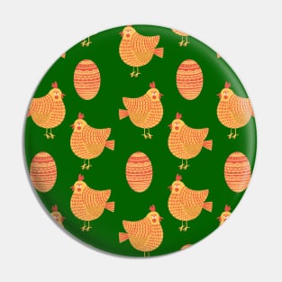 The cute yellow and red chicken and egg pattern, version 3 Pin