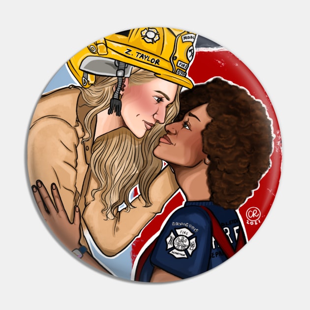 Joy and Zoey - Fire Helmet Pin by wynhaaughtcolbs