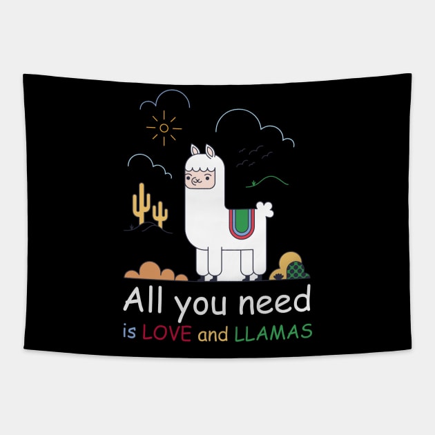 All you need is love and LLAMAS Tapestry by Pannolinno