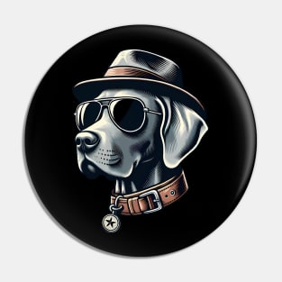 Funny Weimaraner with Sunglasses Pin