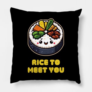 Cute Kimbap Rice to meet to you Pillow