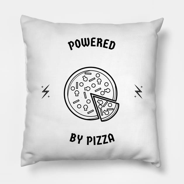 Powered By Pizza Pillow by Lasso Print