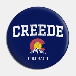 Creede Colorado CO Vintage Athletic Mountains Pin
