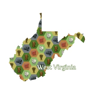 West Virginia State Map Board Games T-Shirt