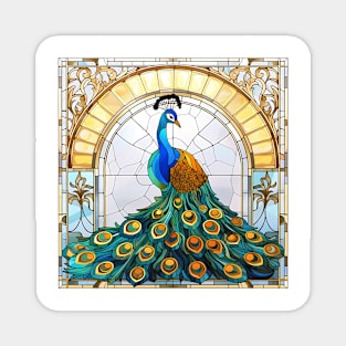 Stained Glass Peacock #5 Magnet