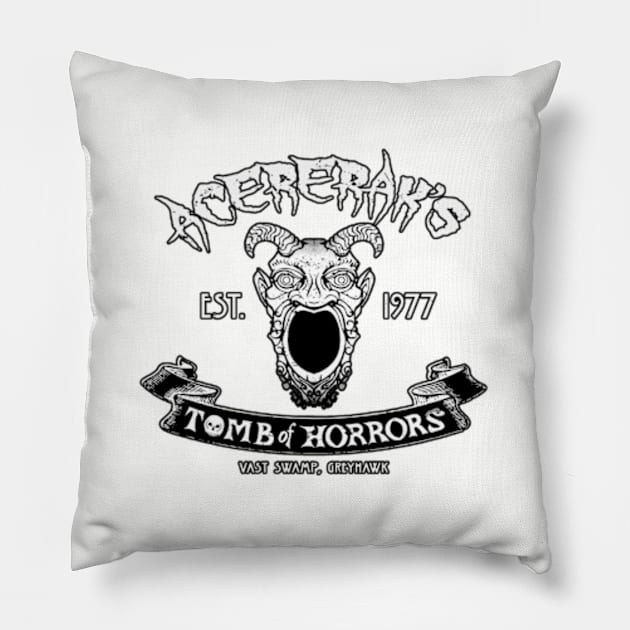 Tomb of Horrors (Alt Print) Pillow by Miskatonic Designs