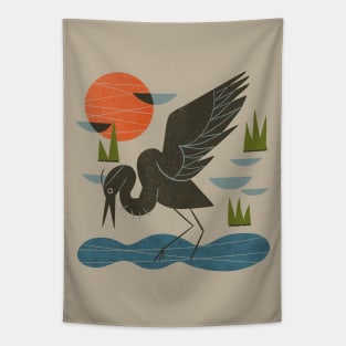 Happy Heron Tapestry