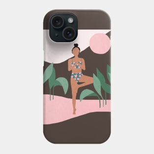 Yoga girl in the morning Phone Case