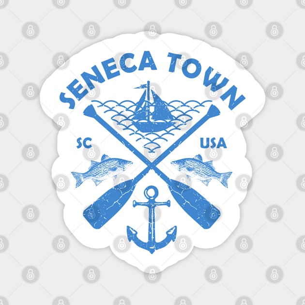 Seneca Lake Town, South Carolina, Fishing Boat Paddle Adventure Magnet by JahmarsArtistry - APA