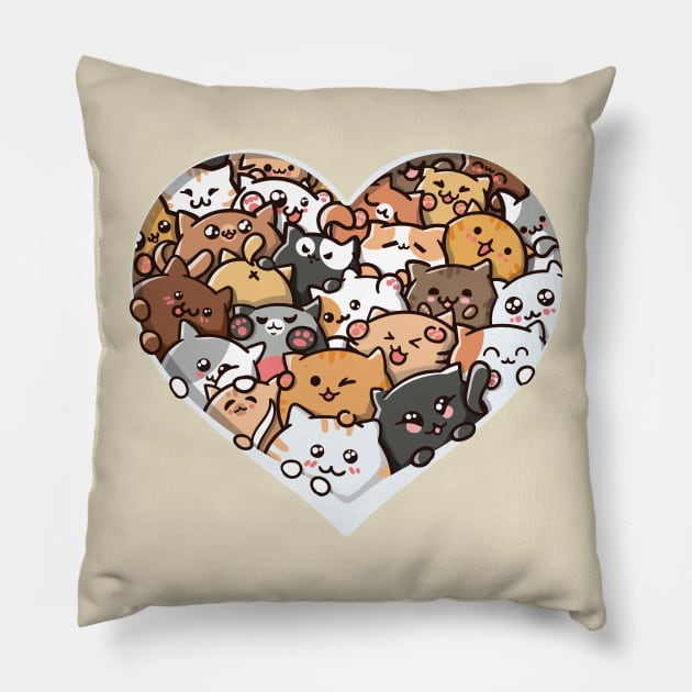 Heart of Whiskers: Kittens Forming a Heart Design Pillow by DogsandCats