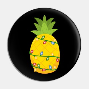 Pineapple in Christmas lights Hoodie Pin