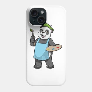 Panda as Painter with Brush & Colour Phone Case