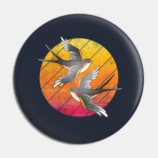 Summer Sunrise Beach Birds Pin