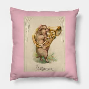 Pig With a Tuba Wakes Up the Farm Pillow