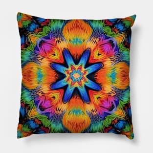 Meditate Kaleidoscope Mandala Pattern Pillow