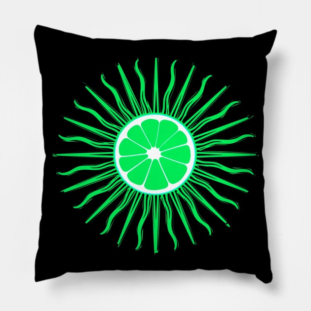 Lime Sunshine Pillow by SandraKC