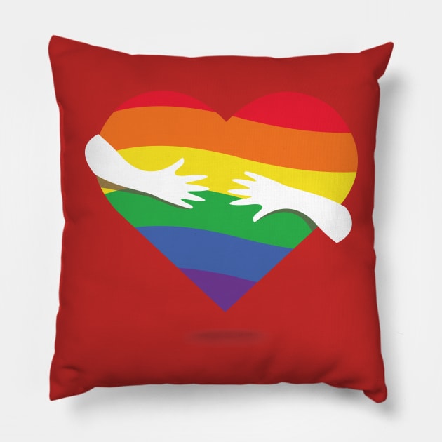 LGBT Couples Design - LGBT Hand Heart Pillow by Printaha