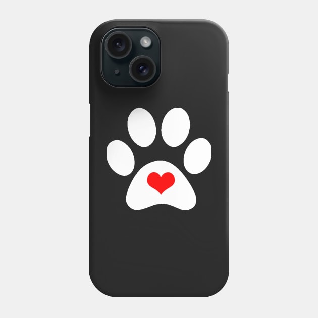 Cute Dog Gifts with Dog Pawprint Stencil Phone Case by 3QuartersToday